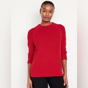 Old navy red textured knit sweater tunic